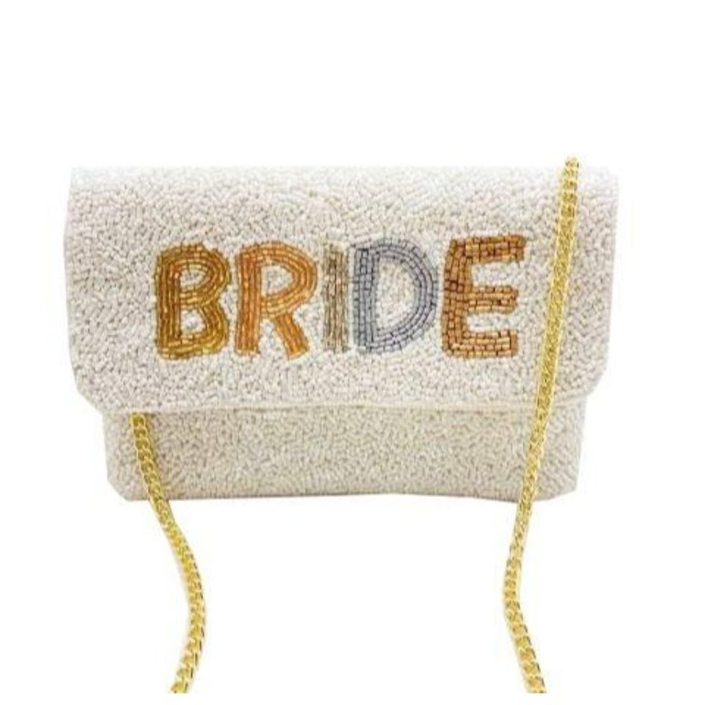 Handmade  Beaded BRIDE Clutch